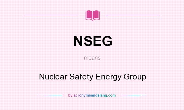 What does NSEG mean? It stands for Nuclear Safety Energy Group