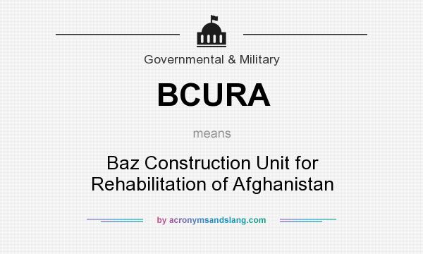 What does BCURA mean? It stands for Baz Construction Unit for Rehabilitation of Afghanistan