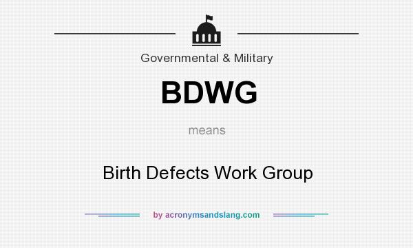 What does BDWG mean? It stands for Birth Defects Work Group