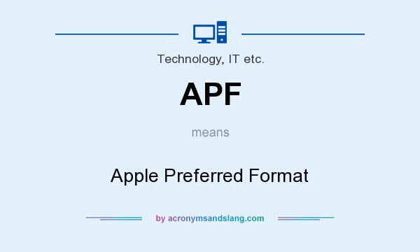 What does APF mean? It stands for Apple Preferred Format