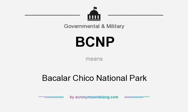What does BCNP mean? It stands for Bacalar Chico National Park