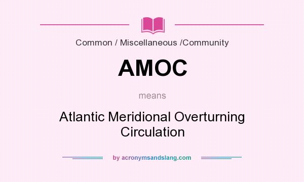 What does AMOC mean? It stands for Atlantic Meridional Overturning Circulation