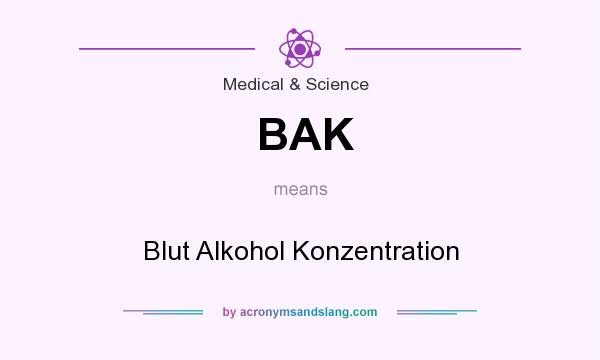 What does BAK mean? It stands for Blut Alkohol Konzentration