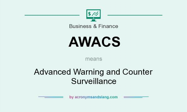 What does AWACS mean? It stands for Advanced Warning and Counter Surveillance