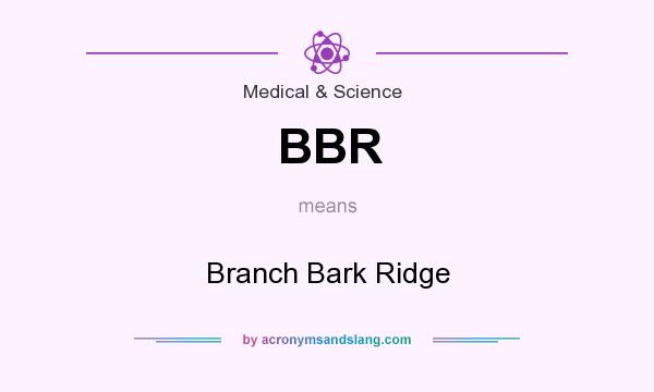 What does BBR mean? It stands for Branch Bark Ridge
