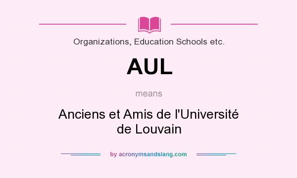 What does AUL mean? It stands for Anciens et Amis de l`Université de Louvain