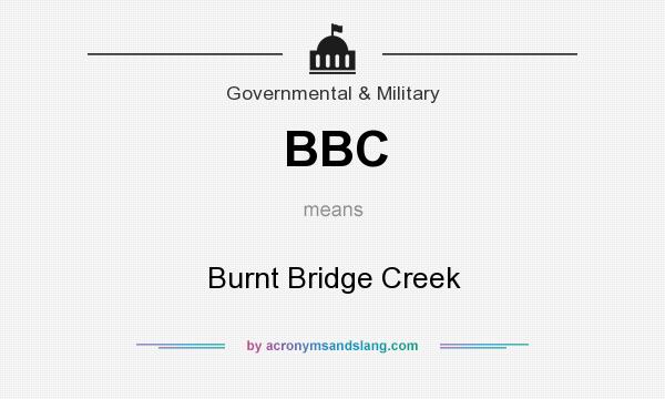 What does BBC mean? It stands for Burnt Bridge Creek