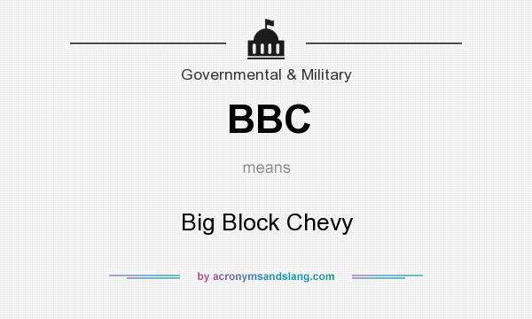 What does BBC mean? It stands for Big Block Chevy