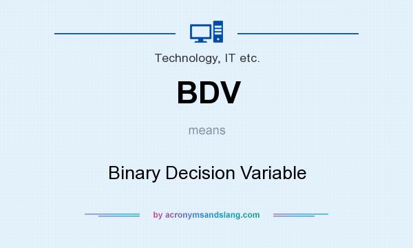What does BDV mean? It stands for Binary Decision Variable