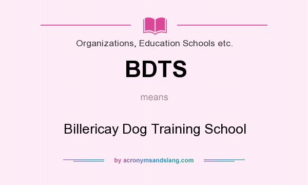 What does BDTS mean? It stands for Billericay Dog Training School