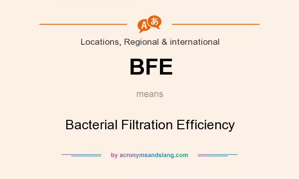 What does BFE mean? It stands for Bacterial Filtration Efficiency