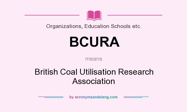What does BCURA mean? It stands for British Coal Utilisation Research Association