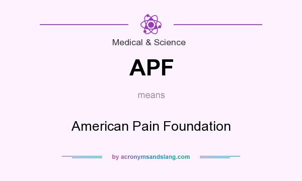 What does APF mean? It stands for American Pain Foundation