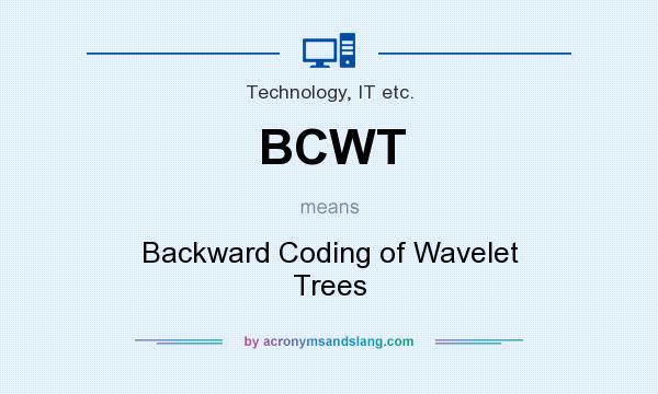 What does BCWT mean? It stands for Backward Coding of Wavelet Trees