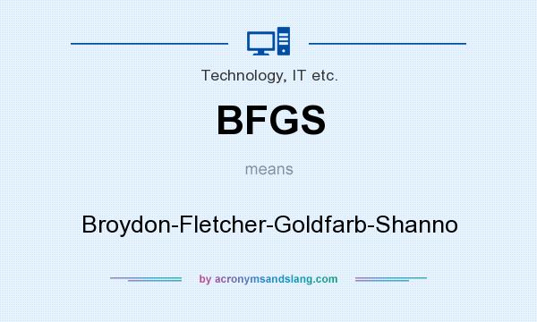 What does BFGS mean? It stands for Broydon-Fletcher-Goldfarb-Shanno