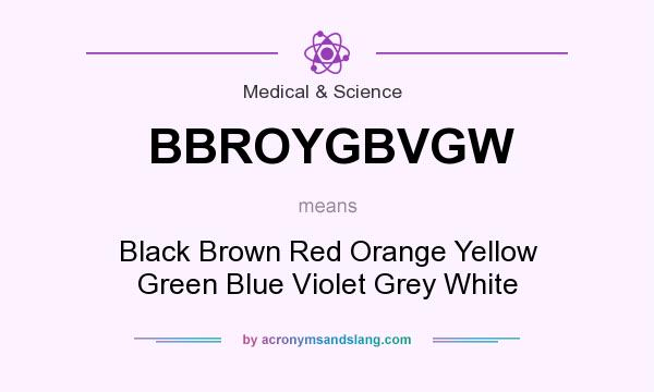 What does BBROYGBVGW mean? It stands for Black Brown Red Orange Yellow Green Blue Violet Grey White