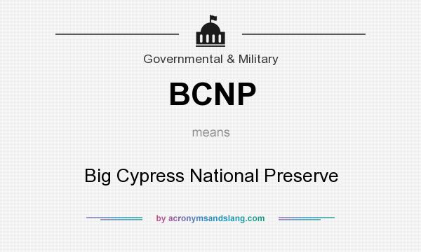 What does BCNP mean? It stands for Big Cypress National Preserve