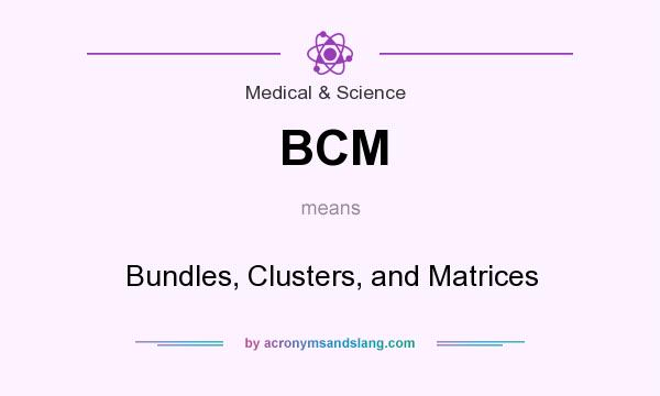 What does BCM mean? It stands for Bundles, Clusters, and Matrices