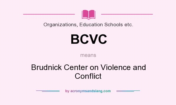 What does BCVC mean? It stands for Brudnick Center on Violence and Conflict