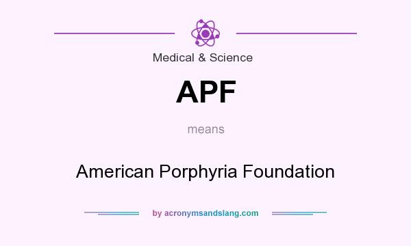 What does APF mean? It stands for American Porphyria Foundation