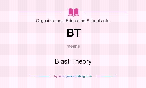What does BT mean? It stands for Blast Theory