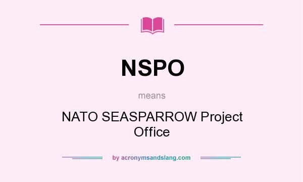 What does NSPO mean? It stands for NATO SEASPARROW Project Office