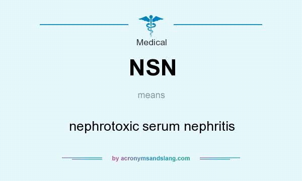 What does NSN mean? It stands for nephrotoxic serum nephritis