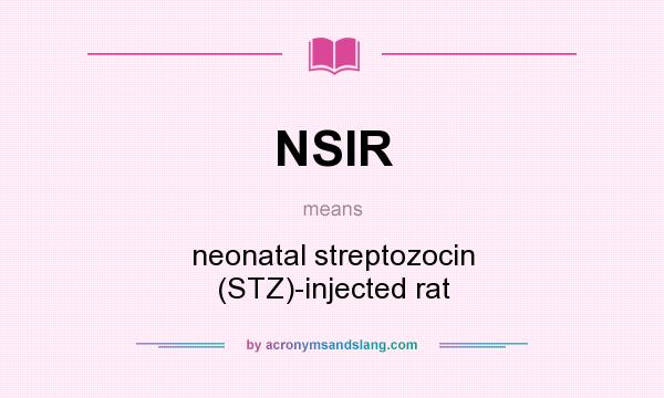 What does NSIR mean? It stands for neonatal streptozocin (STZ)-injected rat