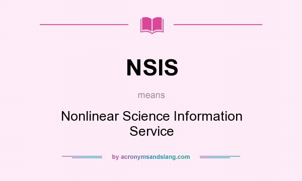 What does NSIS mean? It stands for Nonlinear Science Information Service