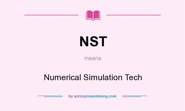 What does NST mean? It stands for Numerical Simulation Tech
