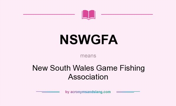 What does NSWGFA mean? It stands for New South Wales Game Fishing Association