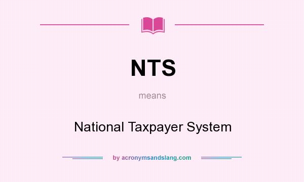 What does NTS mean? It stands for National Taxpayer System