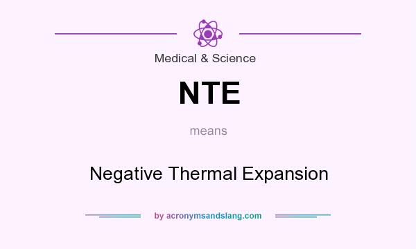 What does NTE mean? It stands for Negative Thermal Expansion