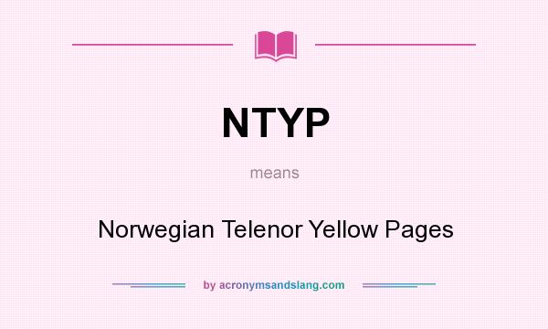 What does NTYP mean? It stands for Norwegian Telenor Yellow Pages