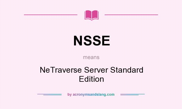 What does NSSE mean? It stands for NeTraverse Server Standard Edition