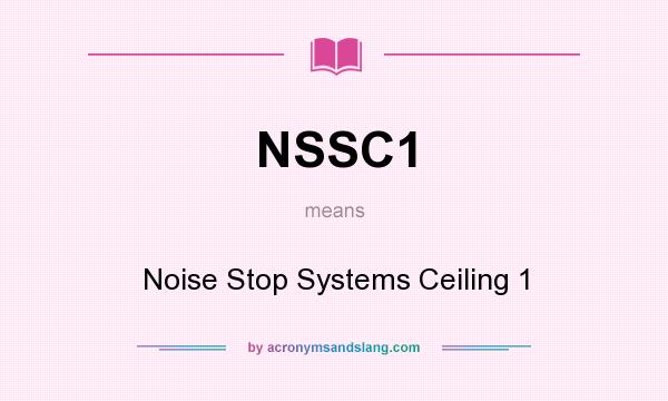 What does NSSC1 mean? It stands for Noise Stop Systems Ceiling 1