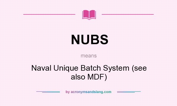 What does NUBS mean? It stands for Naval Unique Batch System (see also MDF)