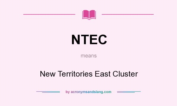 What does NTEC mean? It stands for New Territories East Cluster
