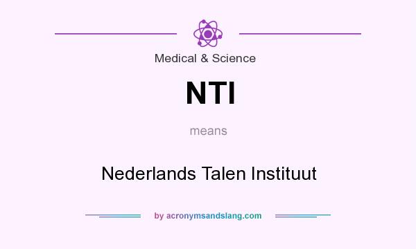 What does NTI mean? It stands for Nederlands Talen Instituut