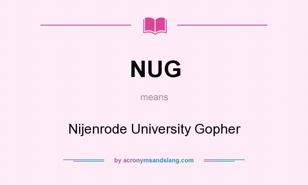 What does NUG mean? It stands for Nijenrode University Gopher