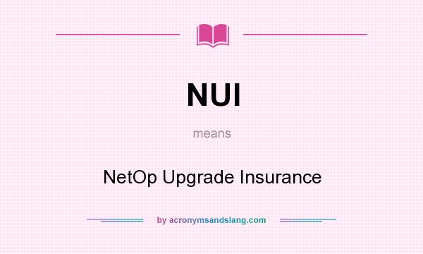 What does NUI mean? It stands for NetOp Upgrade Insurance
