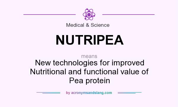 What does NUTRIPEA mean? It stands for New technologies for improved Nutritional and functional value of Pea protein
