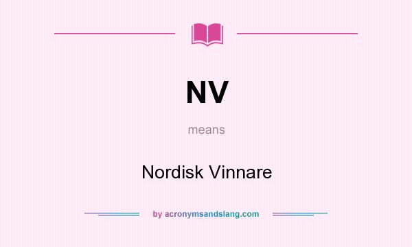 What does NV mean? It stands for Nordisk Vinnare
