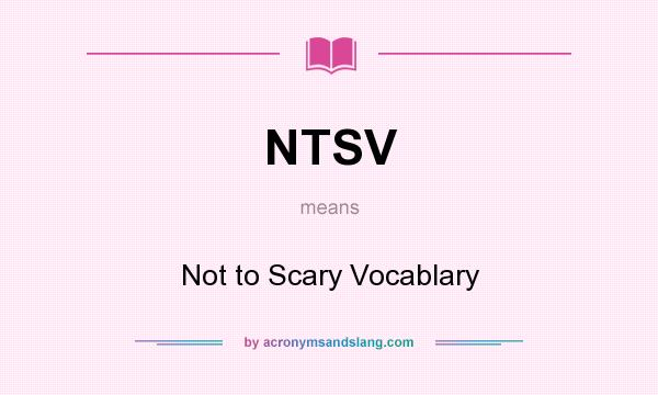 What does NTSV mean? It stands for Not to Scary Vocablary