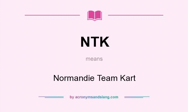 What does NTK mean? It stands for Normandie Team Kart