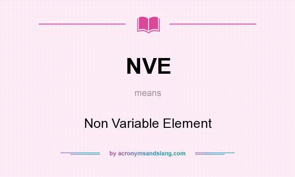 What does NVE mean? It stands for Non Variable Element