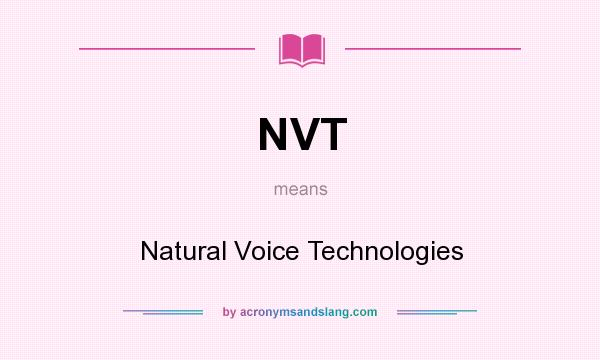 What does NVT mean? It stands for Natural Voice Technologies
