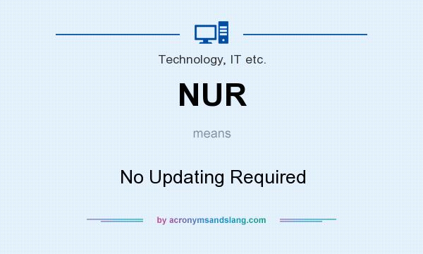 What does NUR mean? It stands for No Updating Required