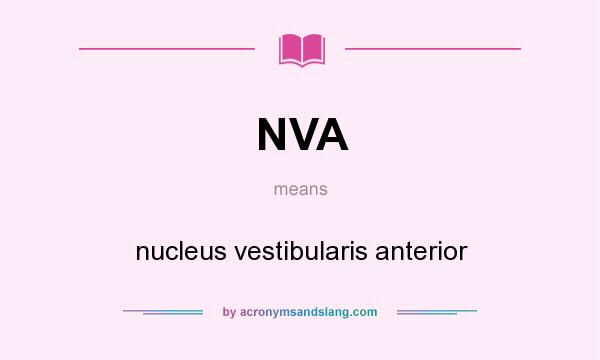 What does NVA mean? It stands for nucleus vestibularis anterior