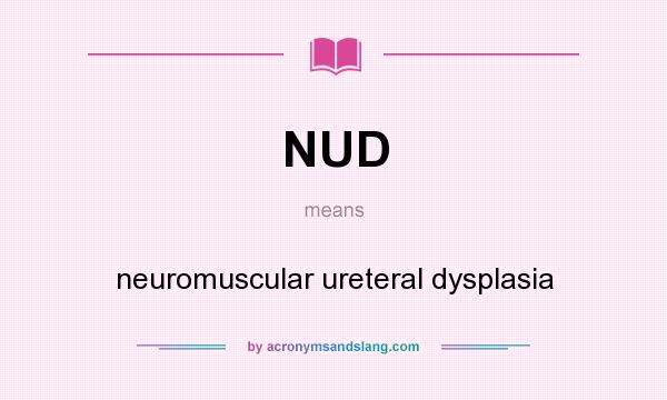 What does NUD mean? It stands for neuromuscular ureteral dysplasia
